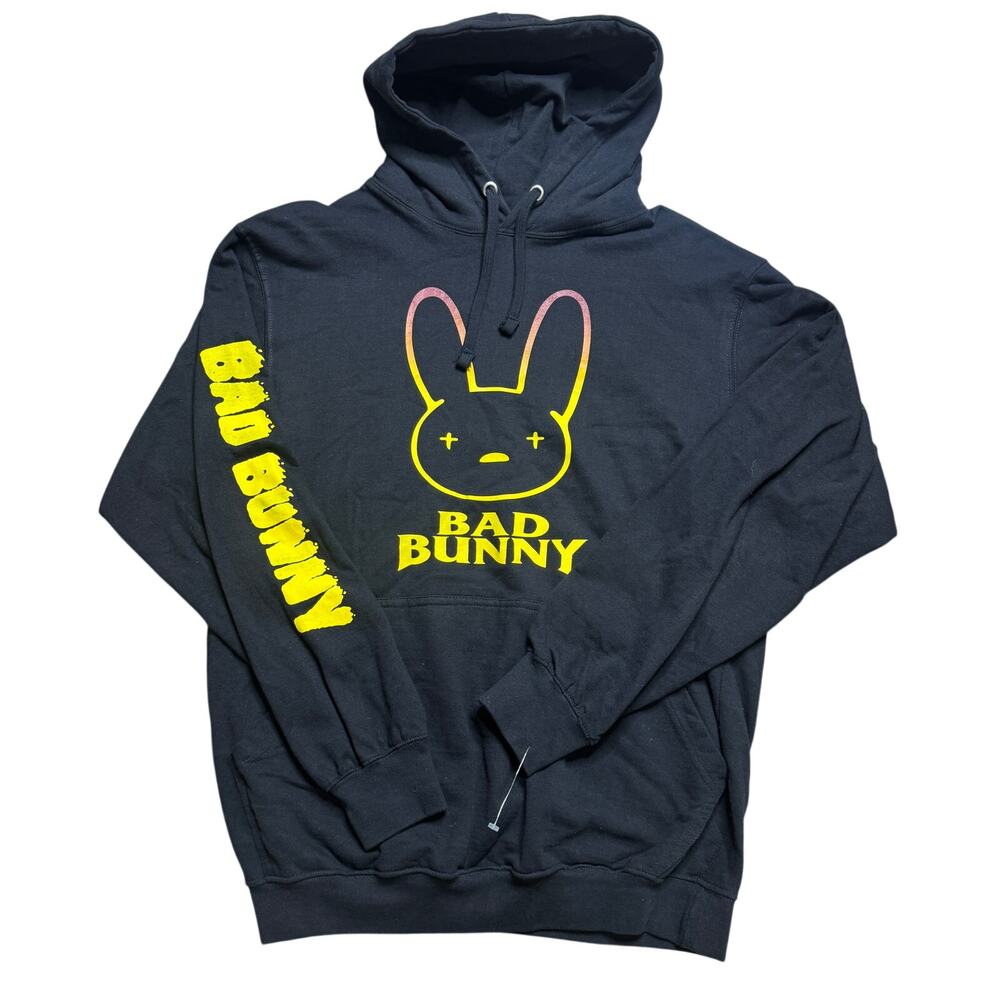 Bad Bunny Men's Black Super Bowl Hoodie Sweatshirt M MEDIUM el conejo malo